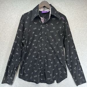 Authentic Hendrix Mens Shirt Purple Label Jimmy Hendrix Experience Black Medium